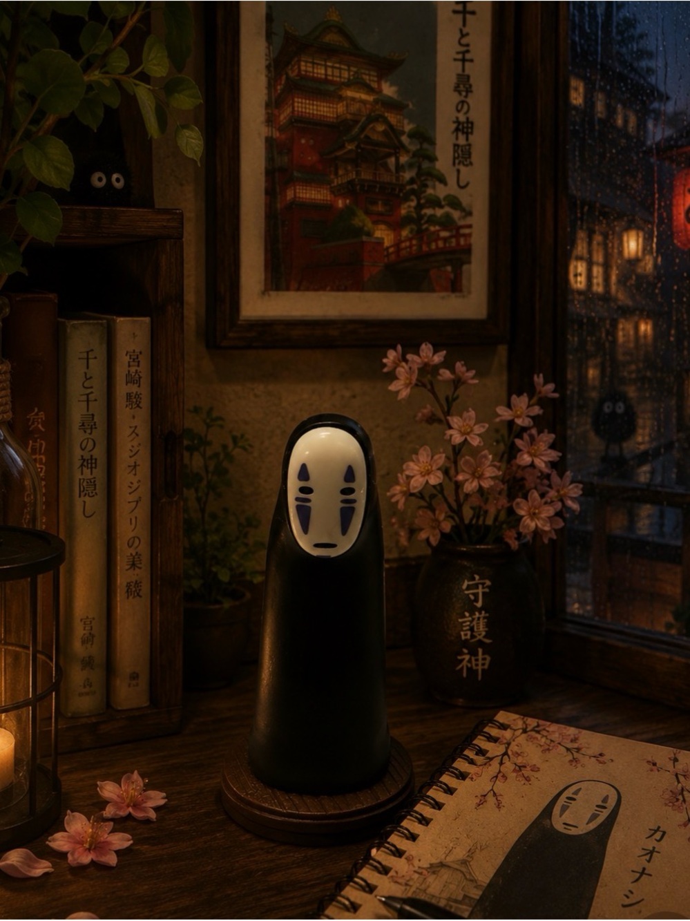 No-Face Black & White Figure Collectible Toy